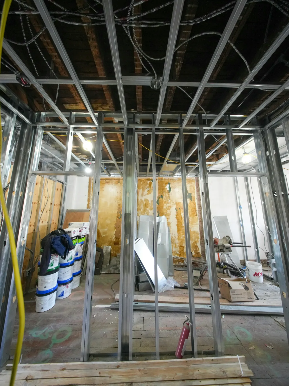 Real renovation materials at a construction site